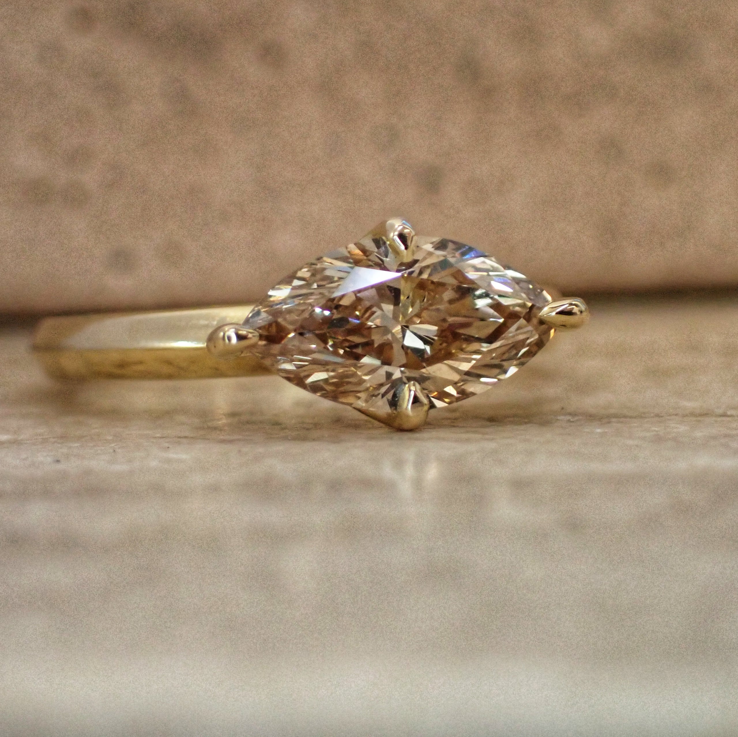Champagne marquise hotsell diamond ring