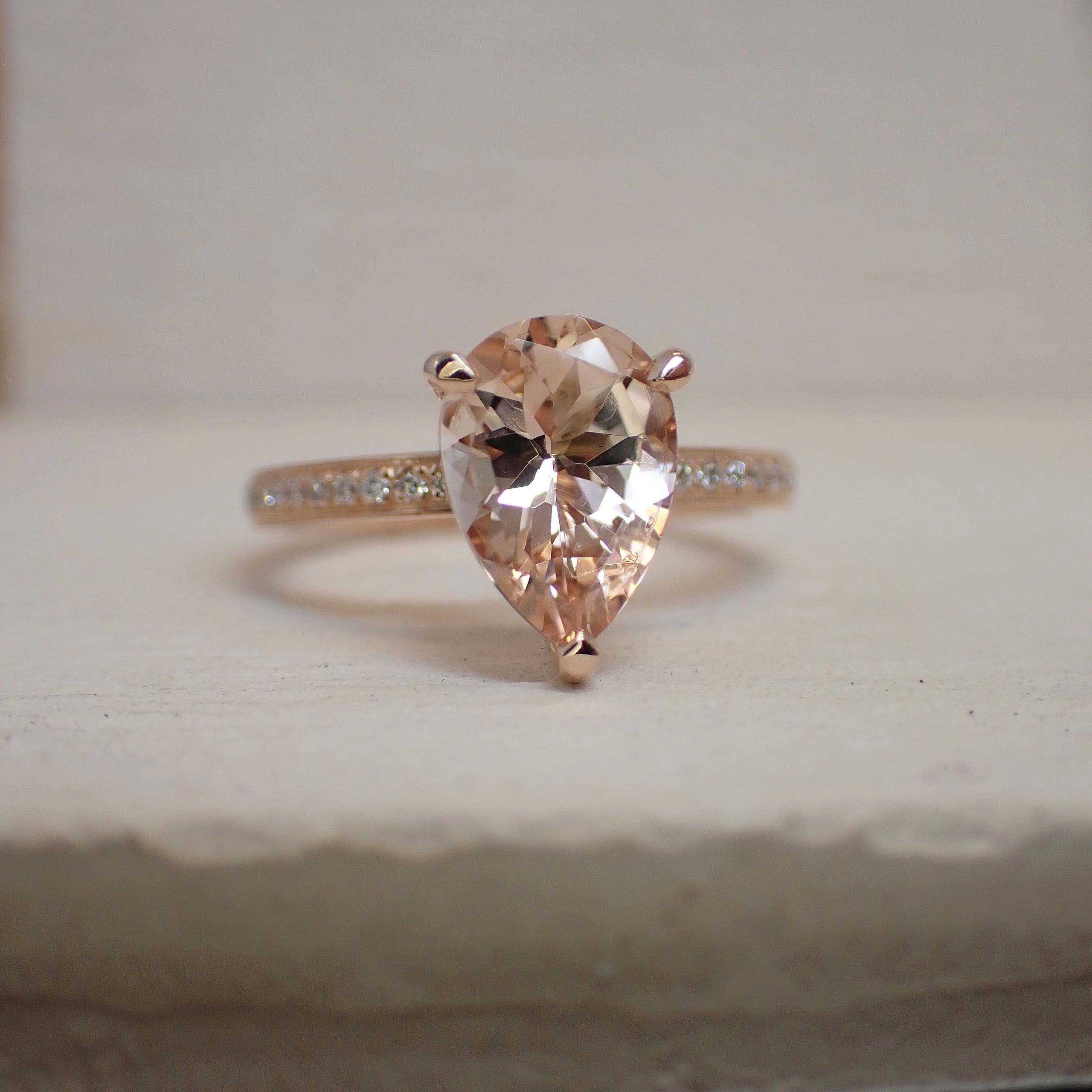 Rose gold hotsell peach morganite ring