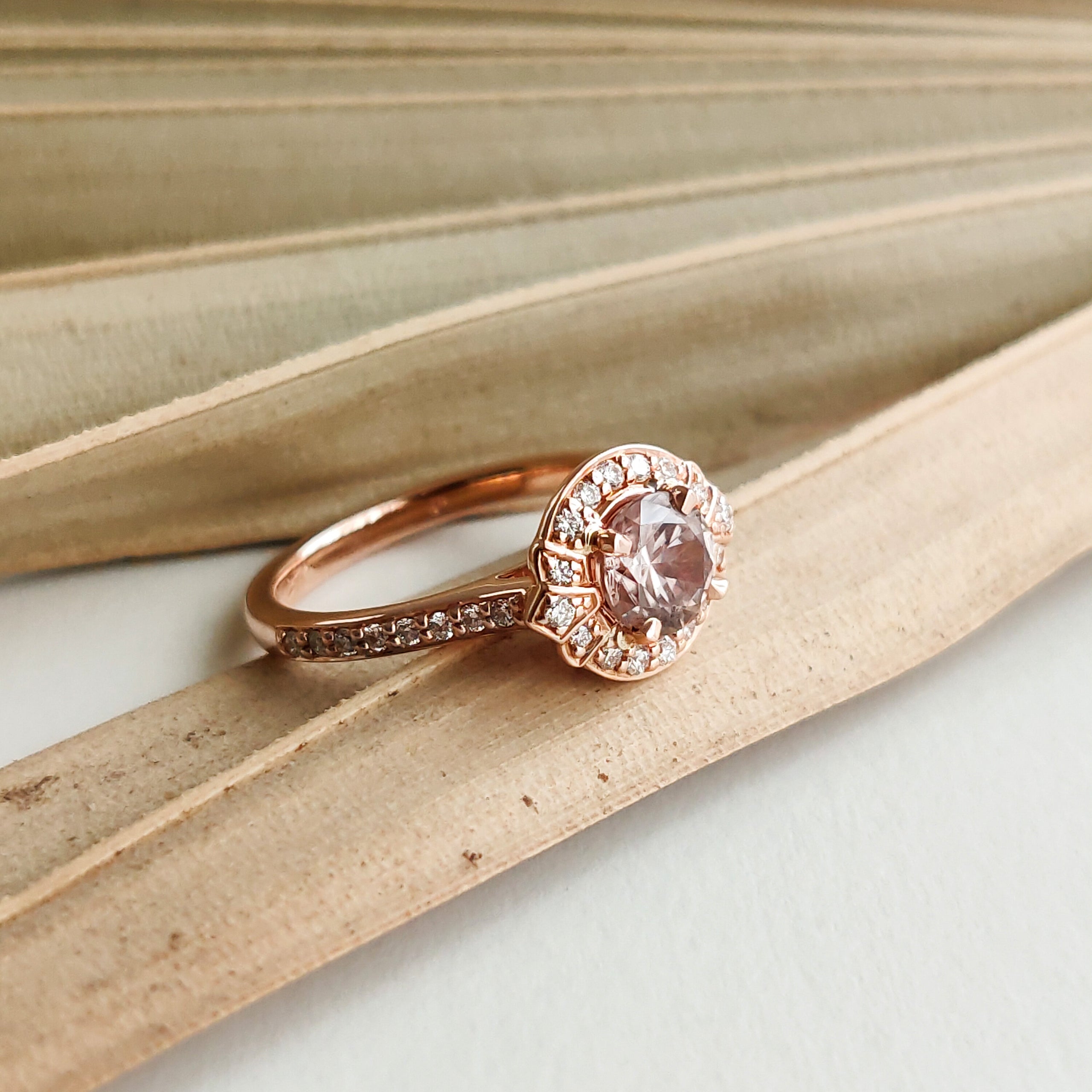 Pink rose gold ring sale